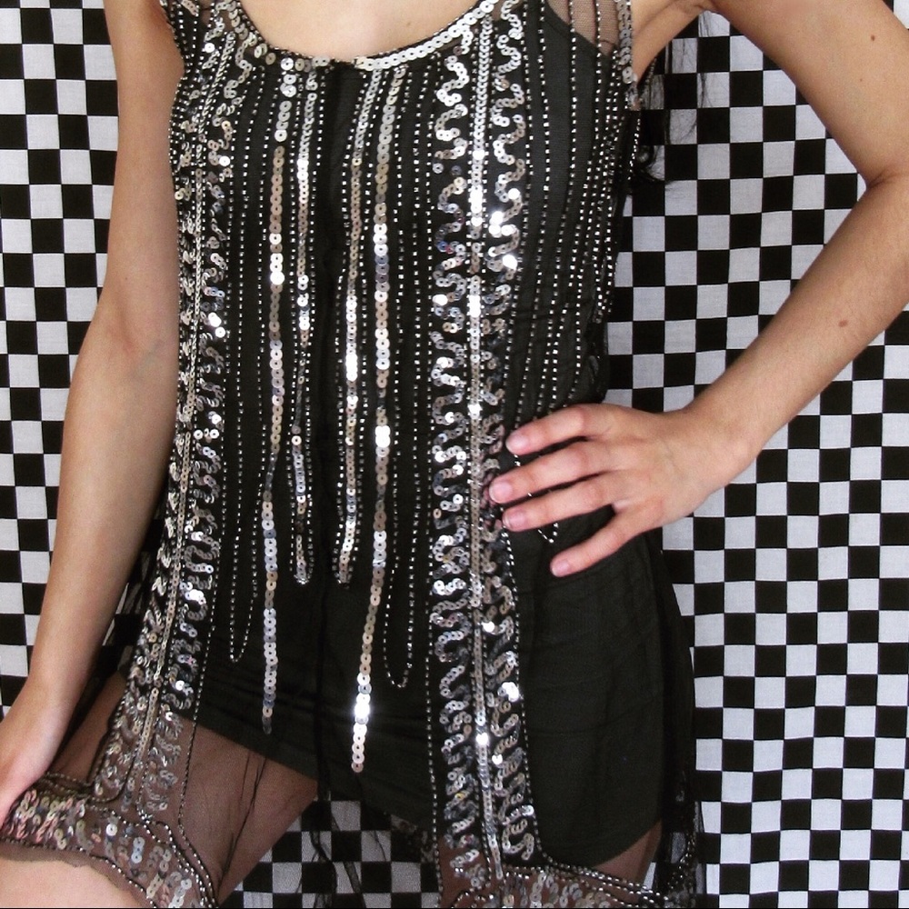 Sequined Cover Up Slip Dress